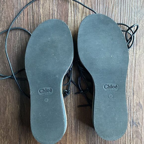 Chloe Womens Jamie Knot Strappy Leather Ankle Wrap Sandals - Picture 6 of 6